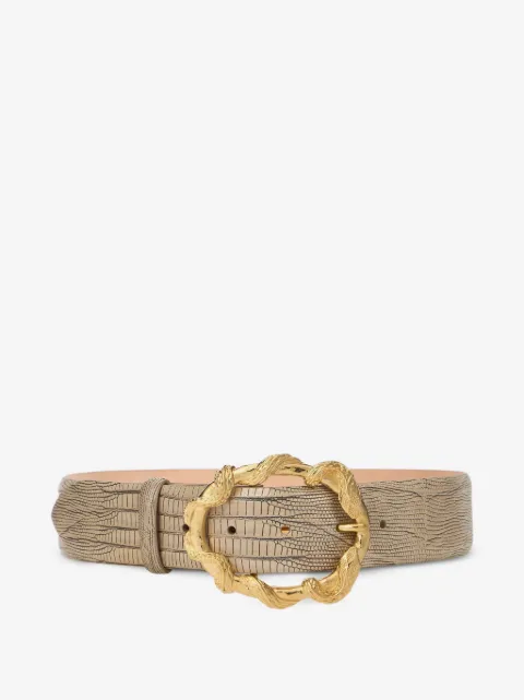 Roberto Cavalli cobra-print snake-buckle belt