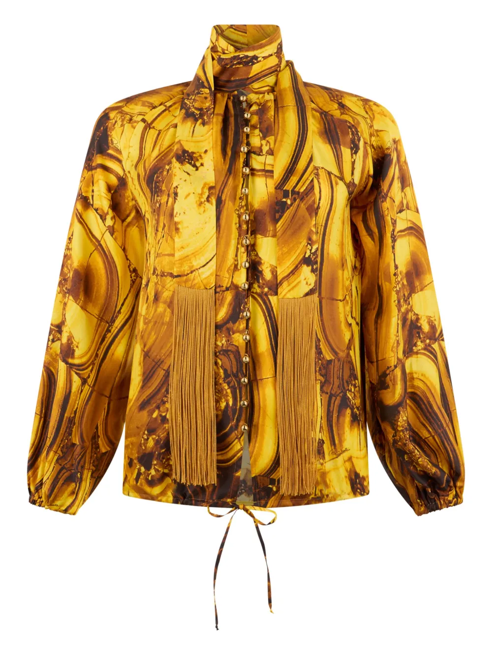 Roberto Cavalli Blouse met sjaaldetail Geel