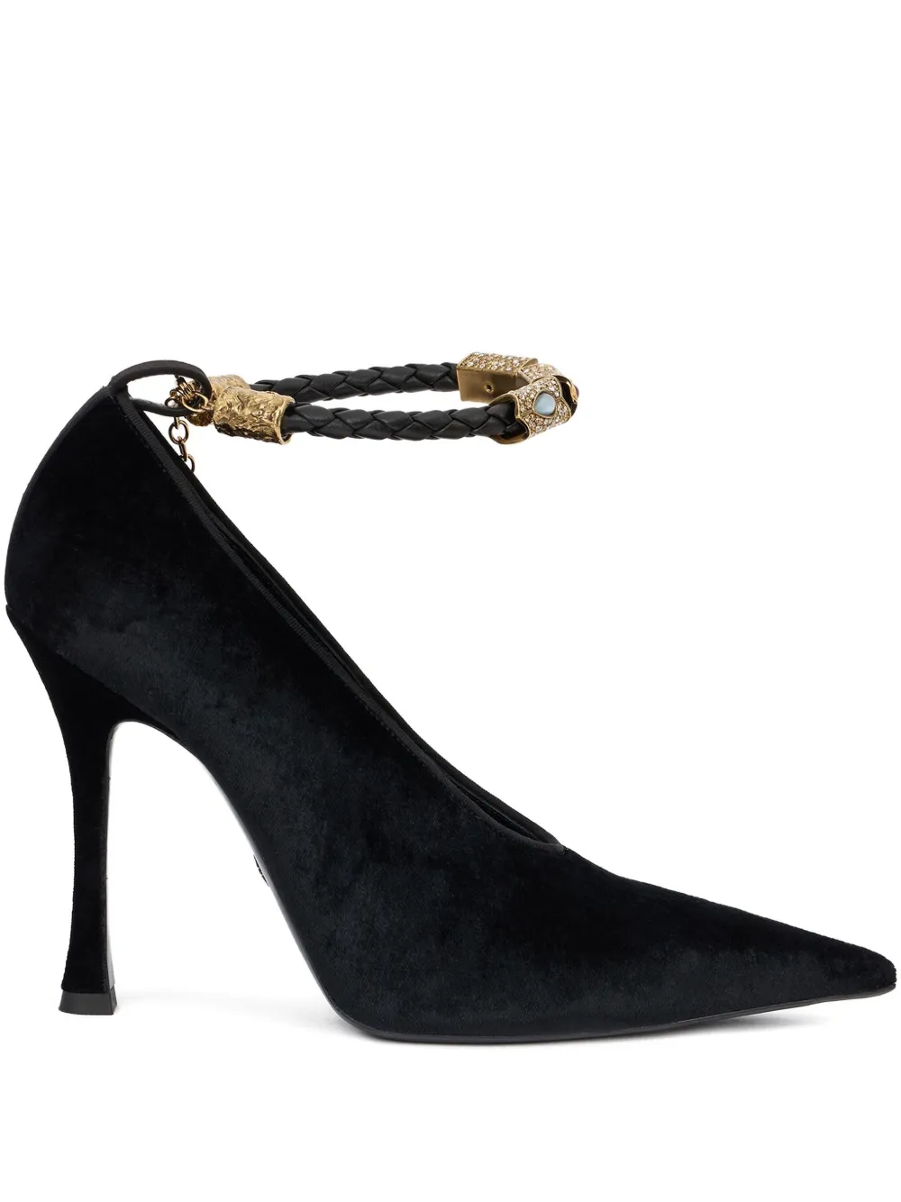 Roberto Cavalli embellished pointed-toe pumps Black