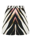 Roberto Cavalli zebra-print denim shorts - Black