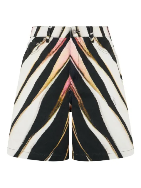 Roberto Cavalli zebra-print denim shorts