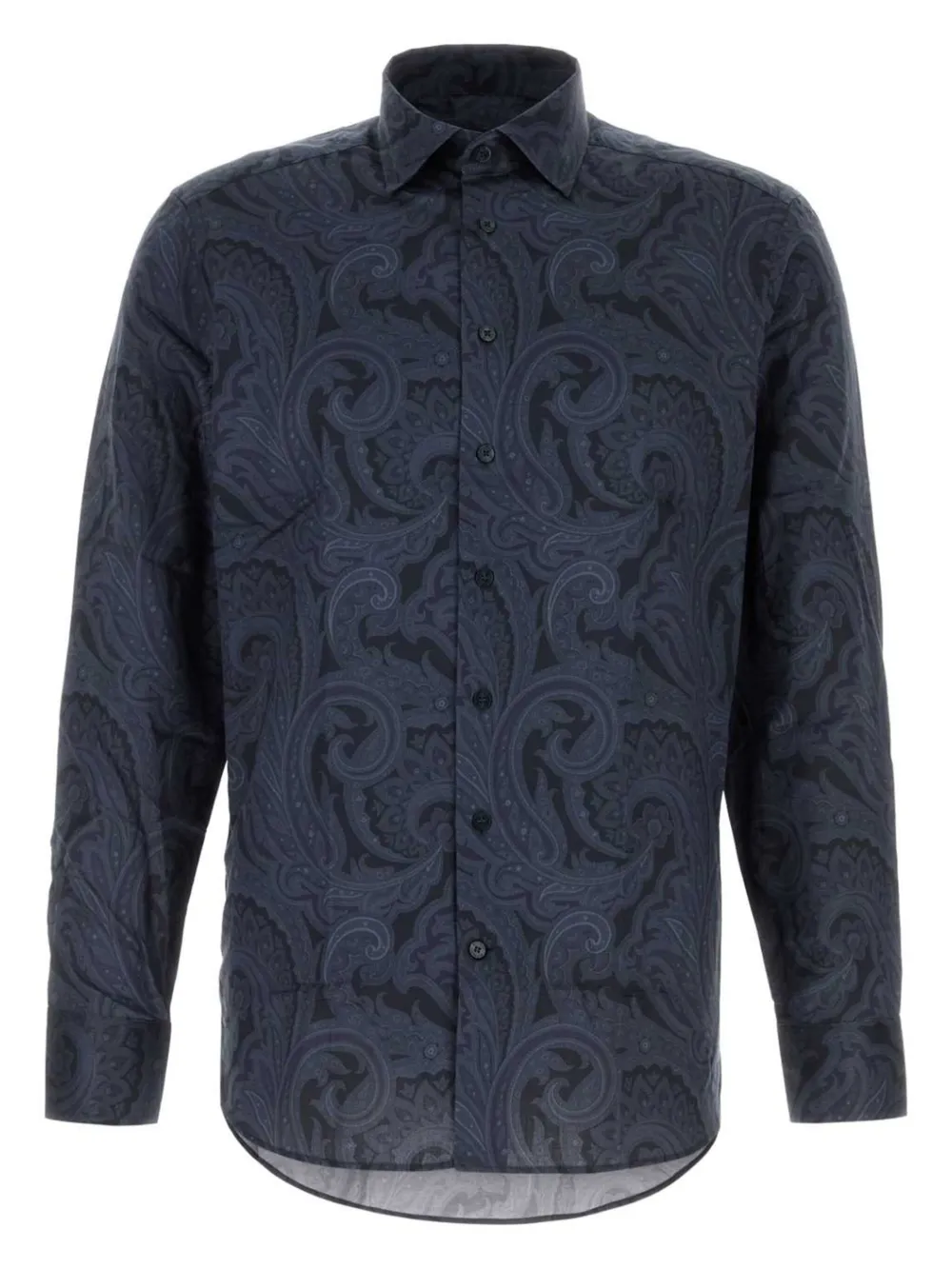 ETRO paisley-print cotton shirt Blauw