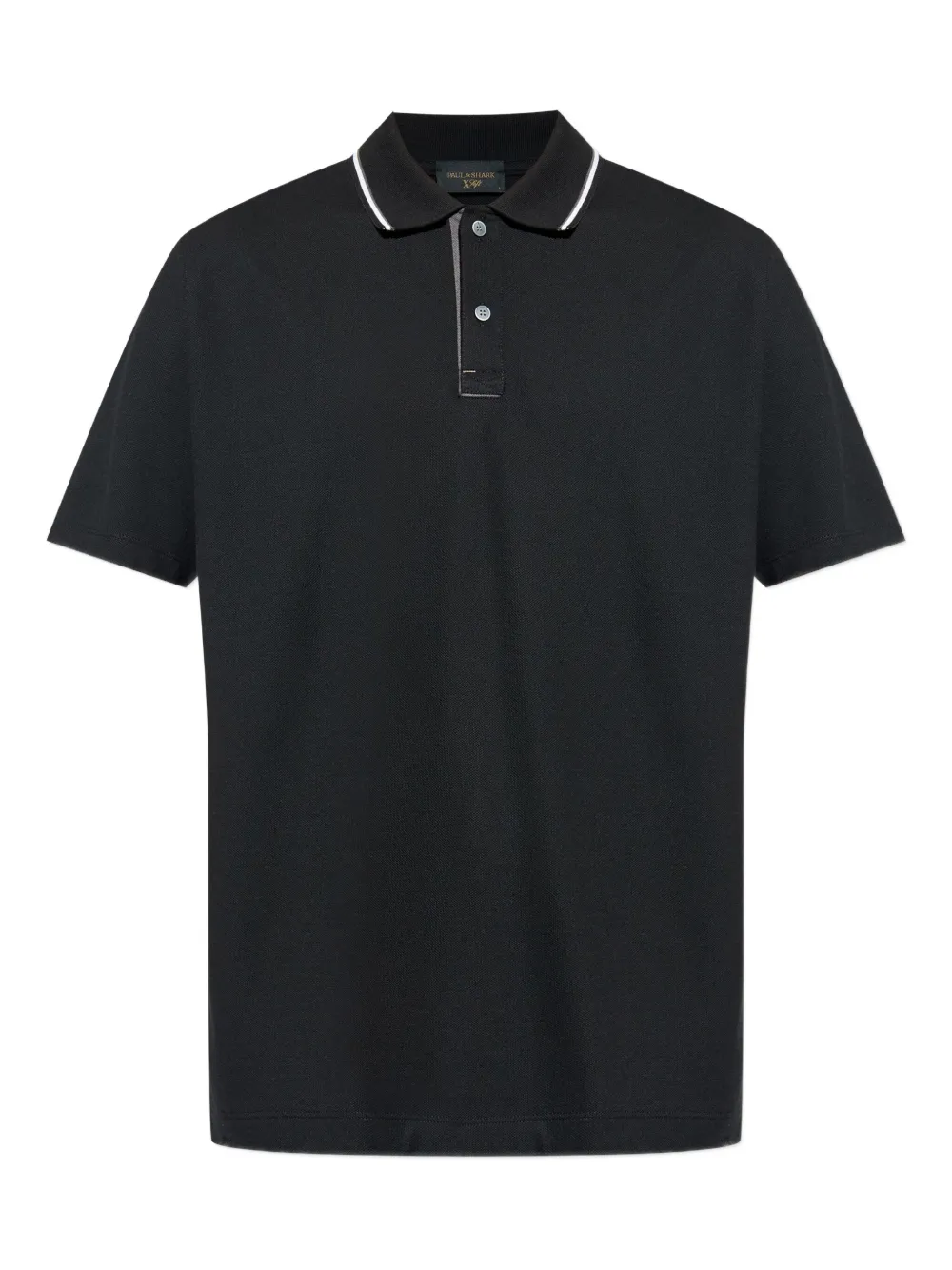Paul & Shark Contrasting-trim Polo Shirt In Black