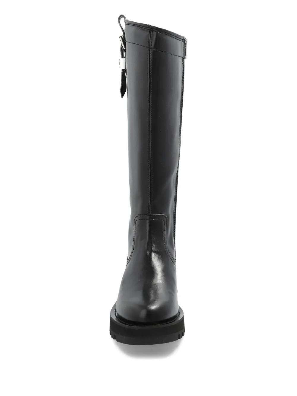 GANNI buckle-detail zipped knee-high boots Black