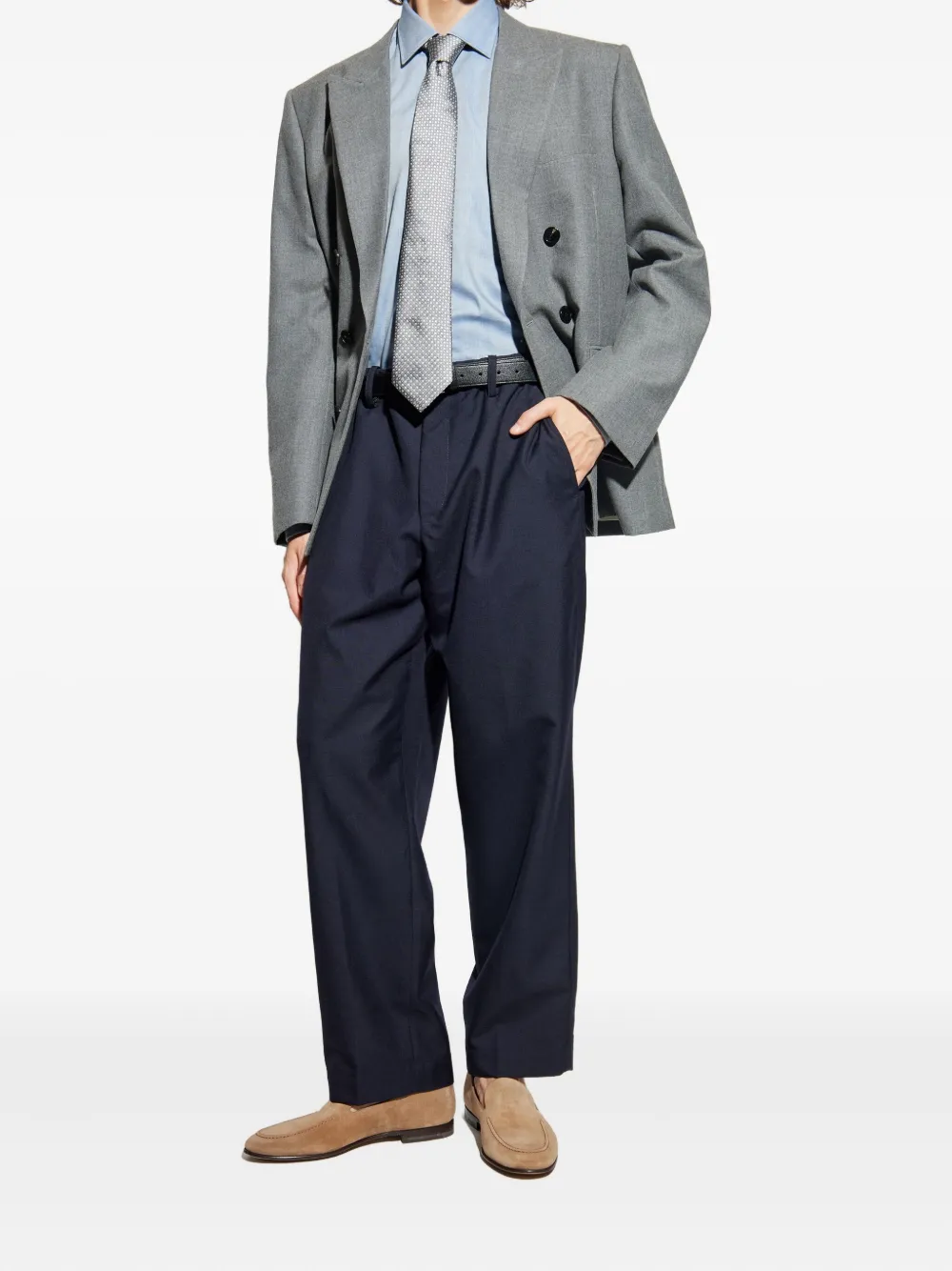 Paul & Shark herringbone cotton shirt Blauw