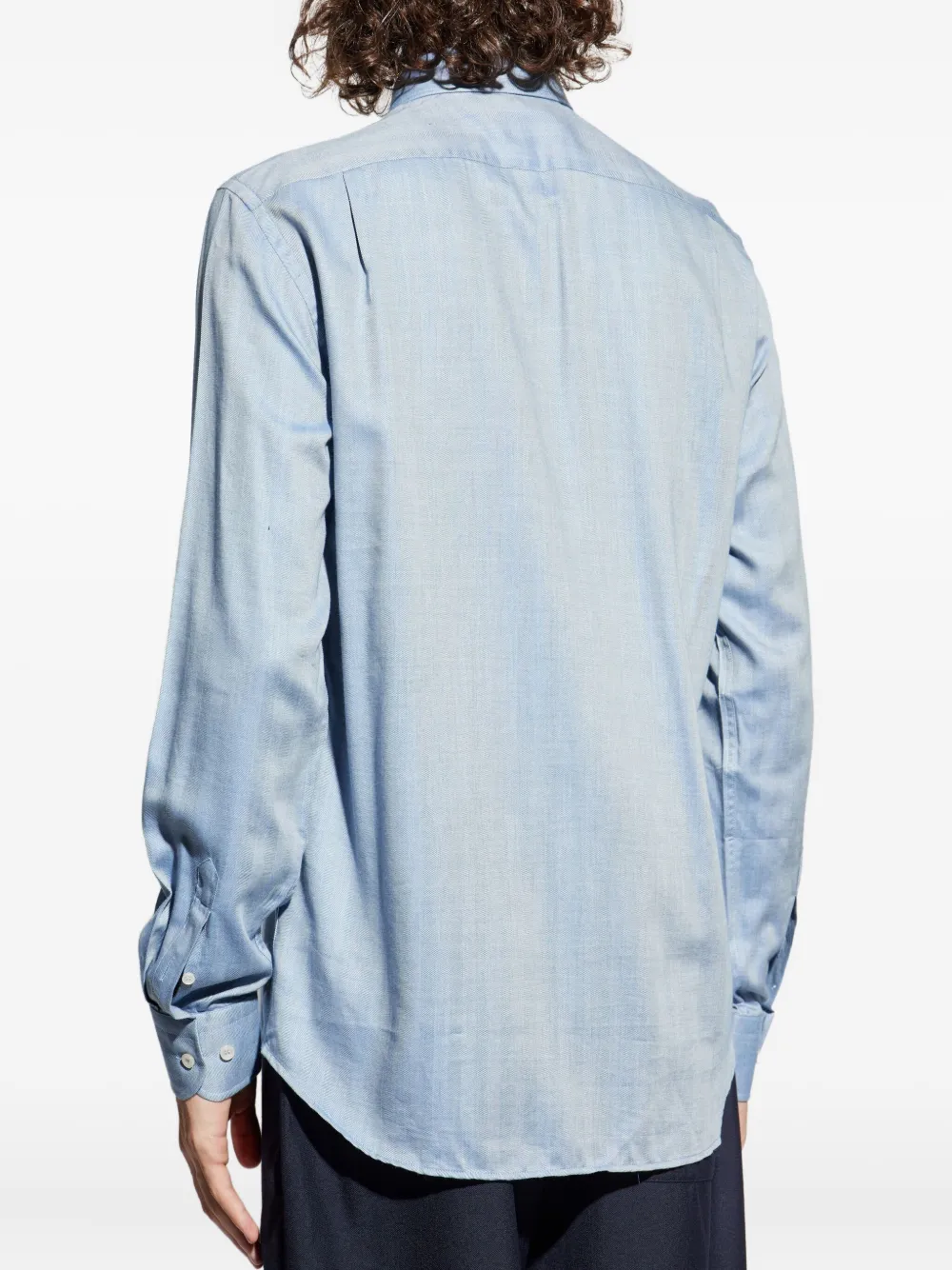 Paul & Shark herringbone cotton shirt Blauw