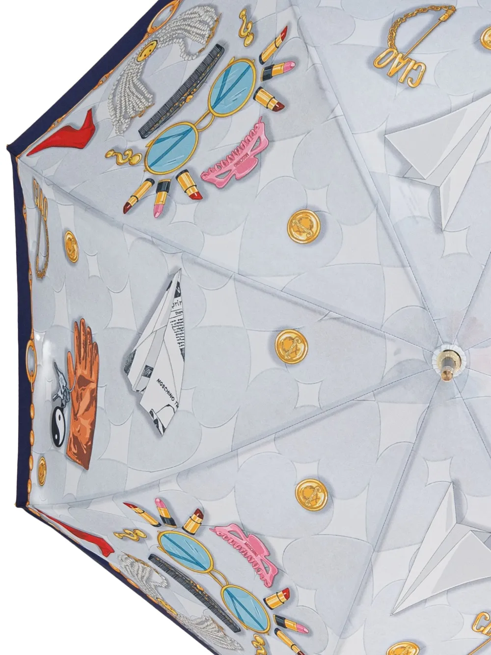 Moschino print umbrella Beige
