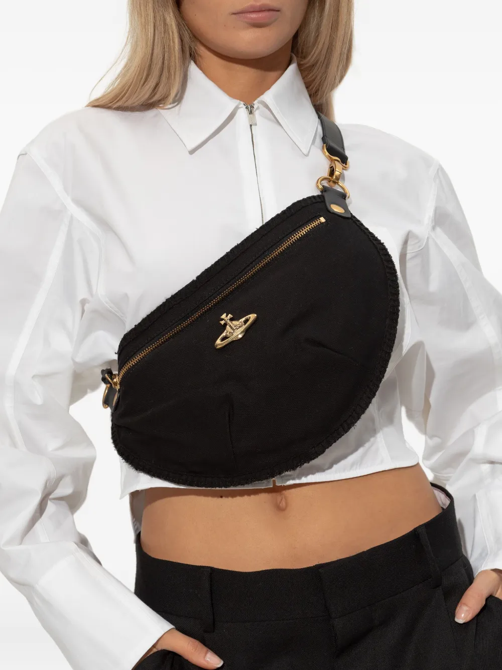 Vivienne Westwood Shopper met ritssluiting en Orb-logo Zwart