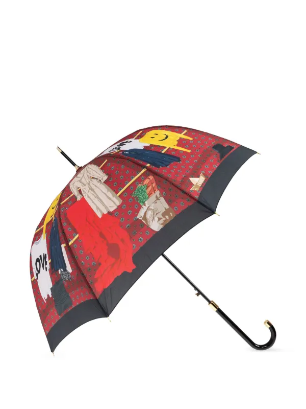 Moschino Ombrello Con Stampa Rosso FARFETCH IT