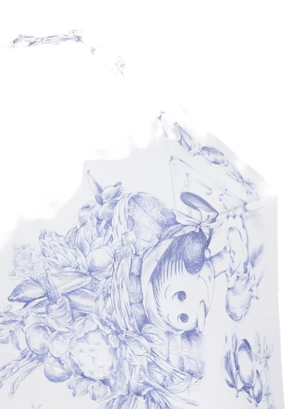 Moschino Sketch-print Umbrella In Blue