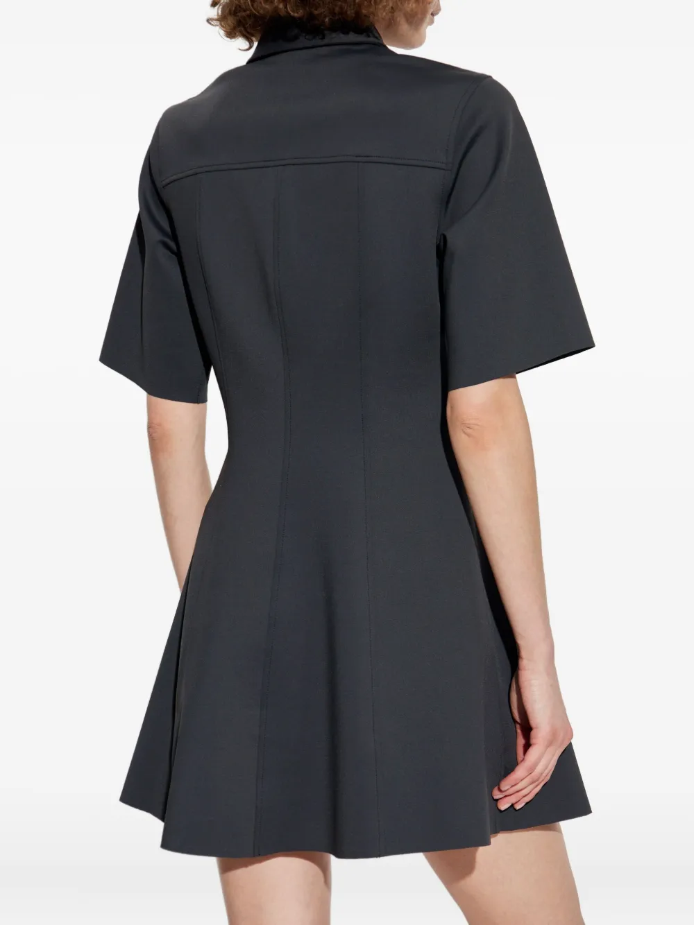 GANNI embellished short-sleeved mini day dress Zwart