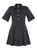 GANNI embellished short-sleeved mini day dress - Black