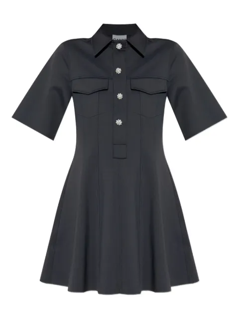 GANNI Vestido curto com mangas curtas