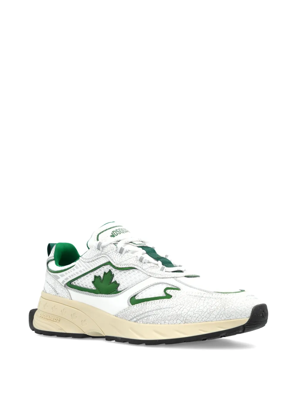 Dsquared2 Textured Mesh Sneakers Rubber Sole Pull Tab In White