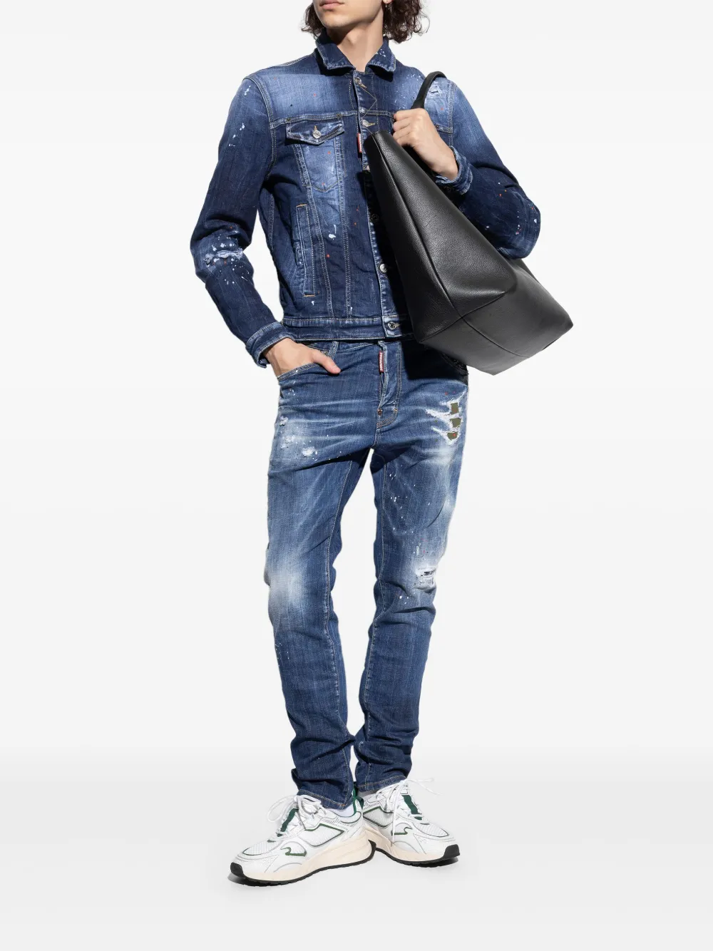 DSQUARED2 leaf-details sneakers White