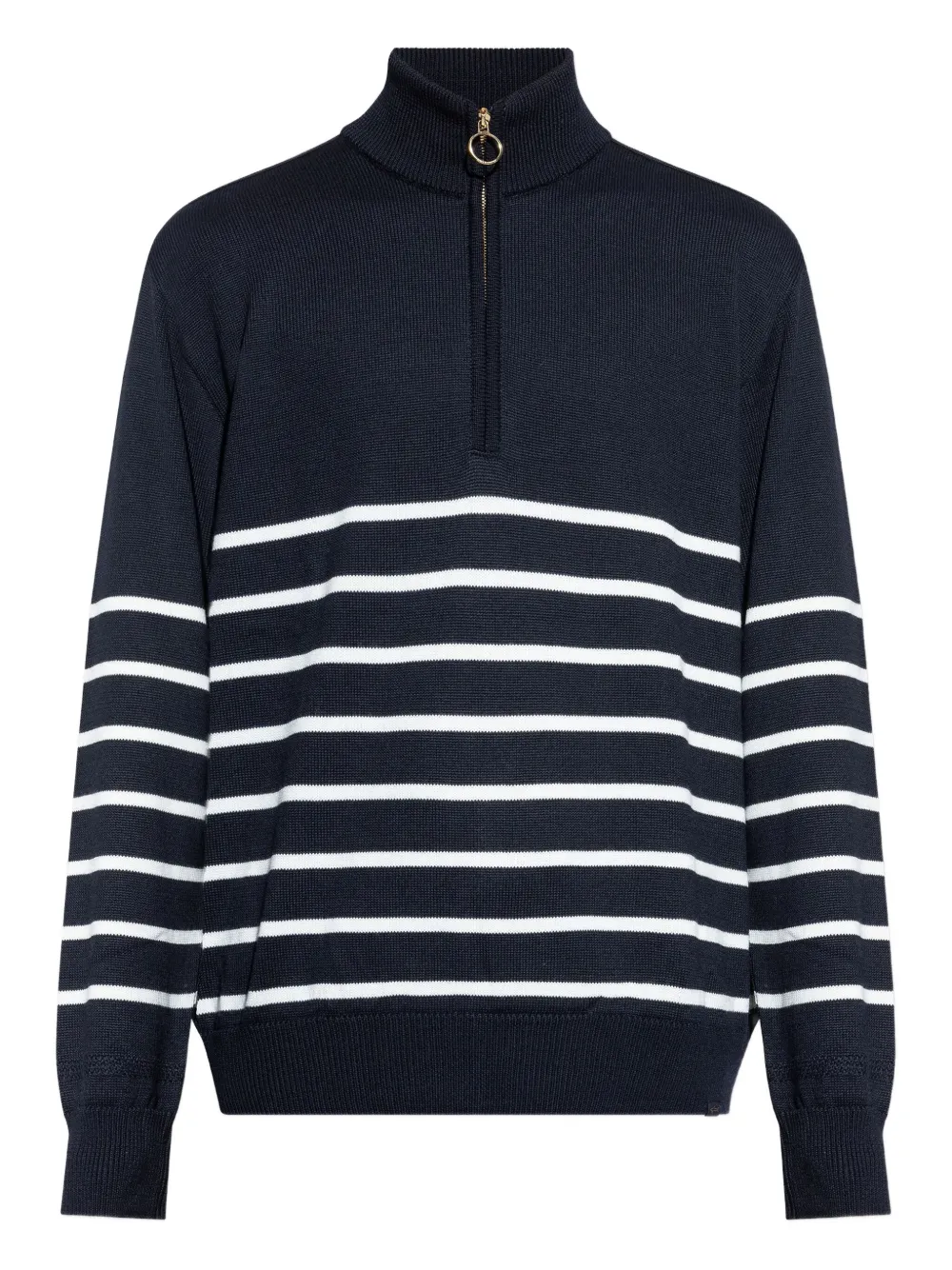 Paul & Shark Half-zip Striped Wool Sweater In Blue