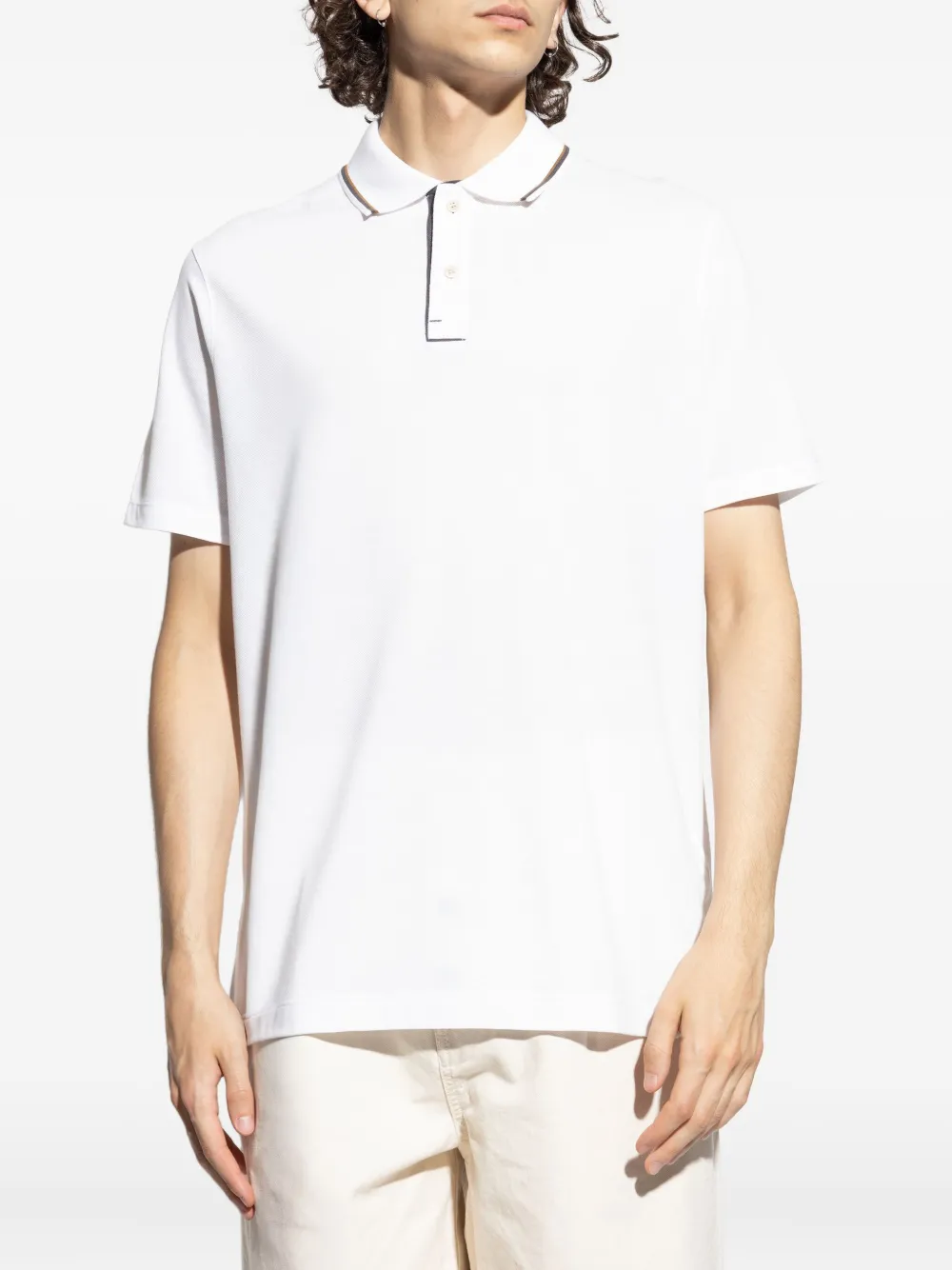 Paul & Shark Poloshirt met gestreepte kraag Wit