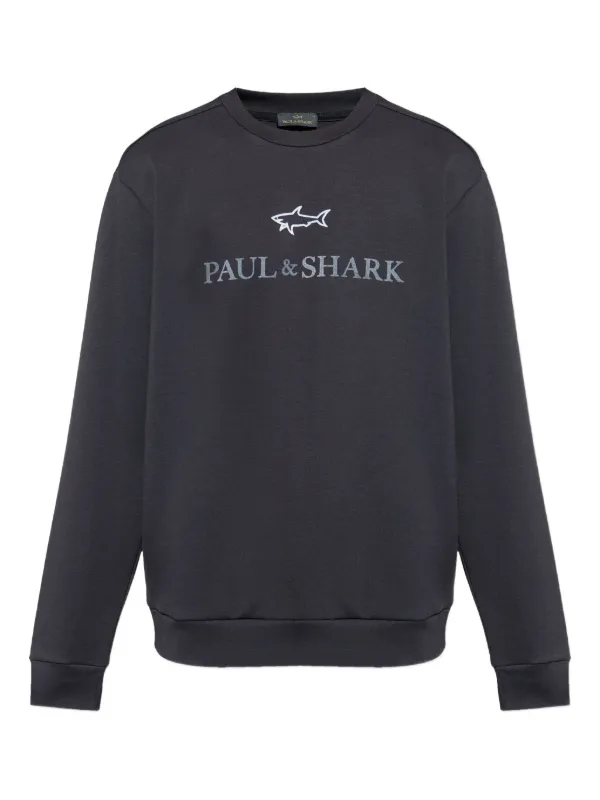 Paul Shark shark-logo Cotton Sweatshirt Black FARFETCH UK