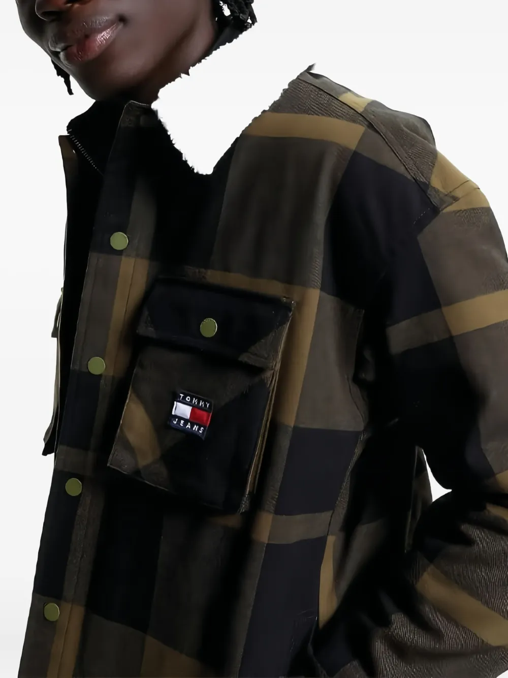 Tommy Hilfiger Check-pattern Shirt Jacket In Green