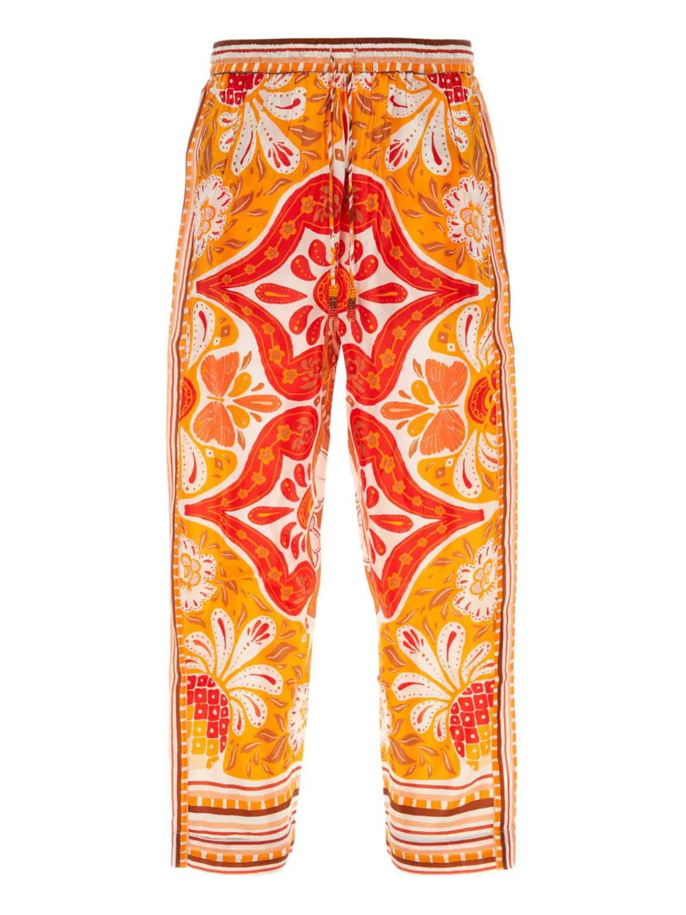 FARM Rio Wonderful broek met trekkoord en paisley-print Oranje