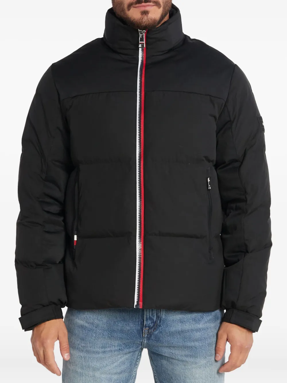 Tommy Hilfiger logo-embellishment padded jacket - ブラック Tommy Hilfiger logo-embellishment padded jacket - ブラック