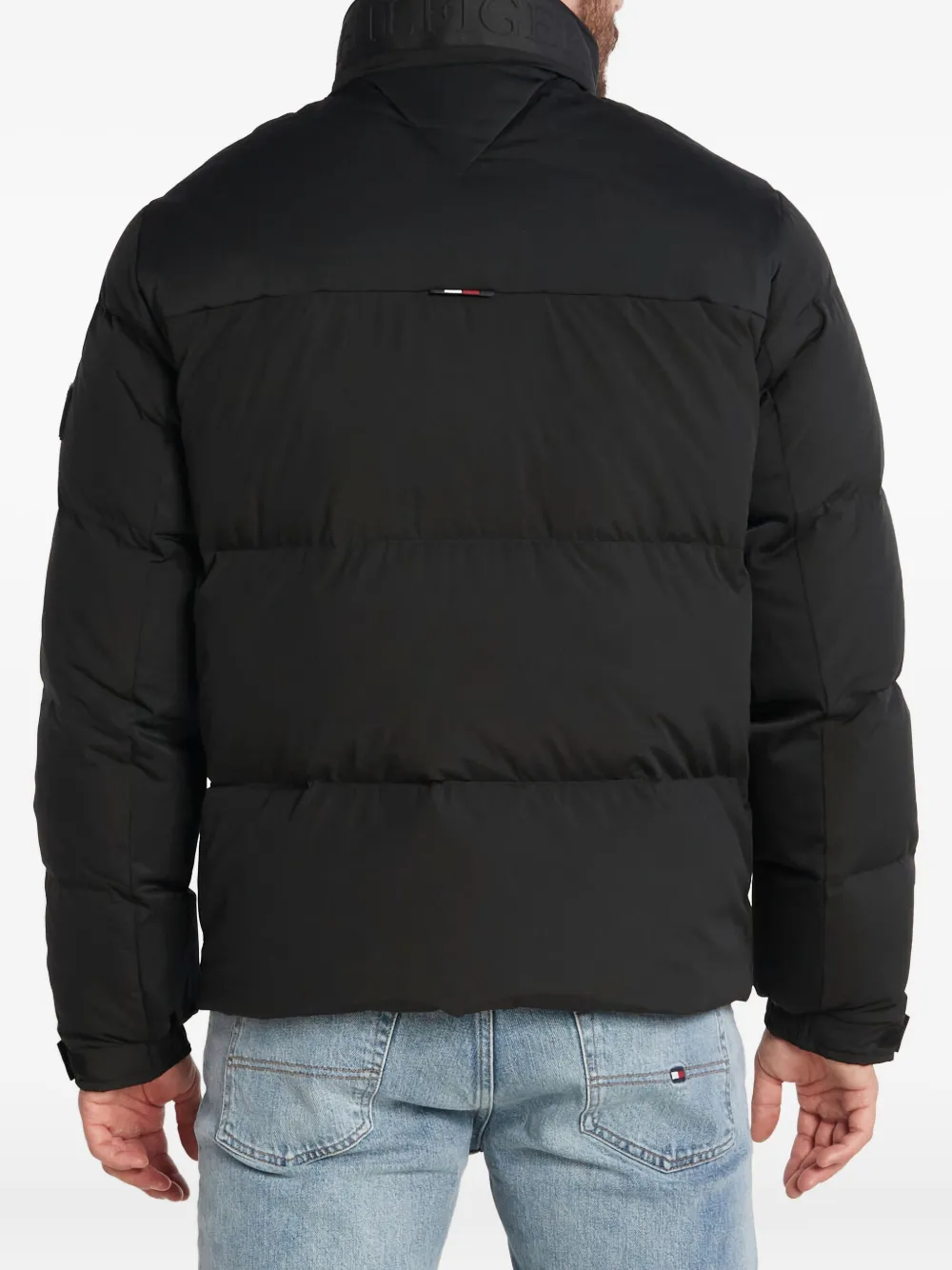 Tommy Hilfiger Gewatteerd jack verfraaid met logo Zwart