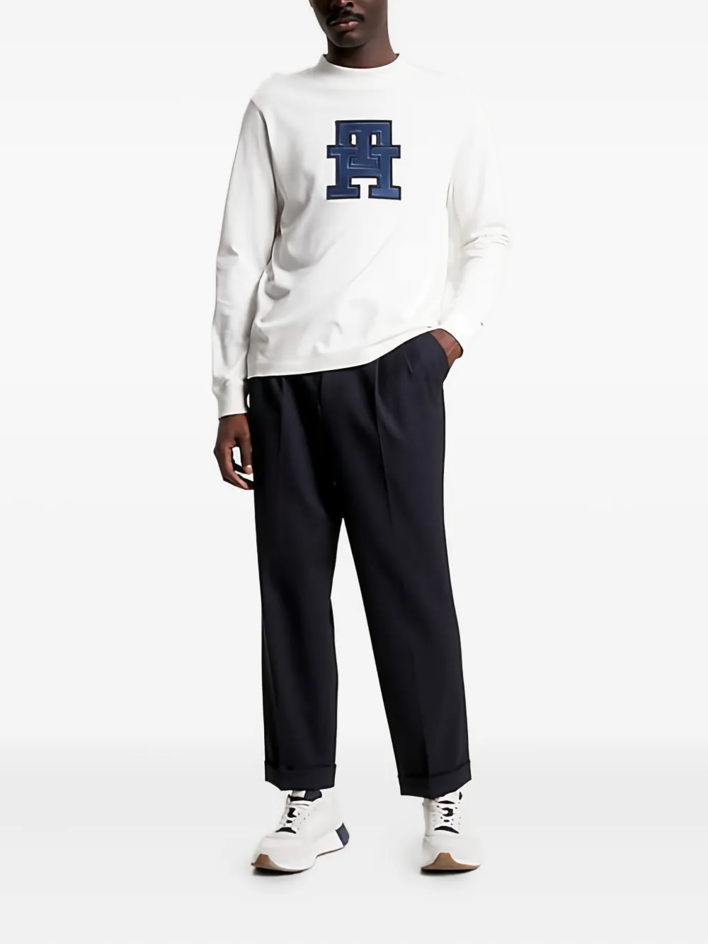 Tommy Hilfiger graphic-patch long-sleeve T-shirt - Wit