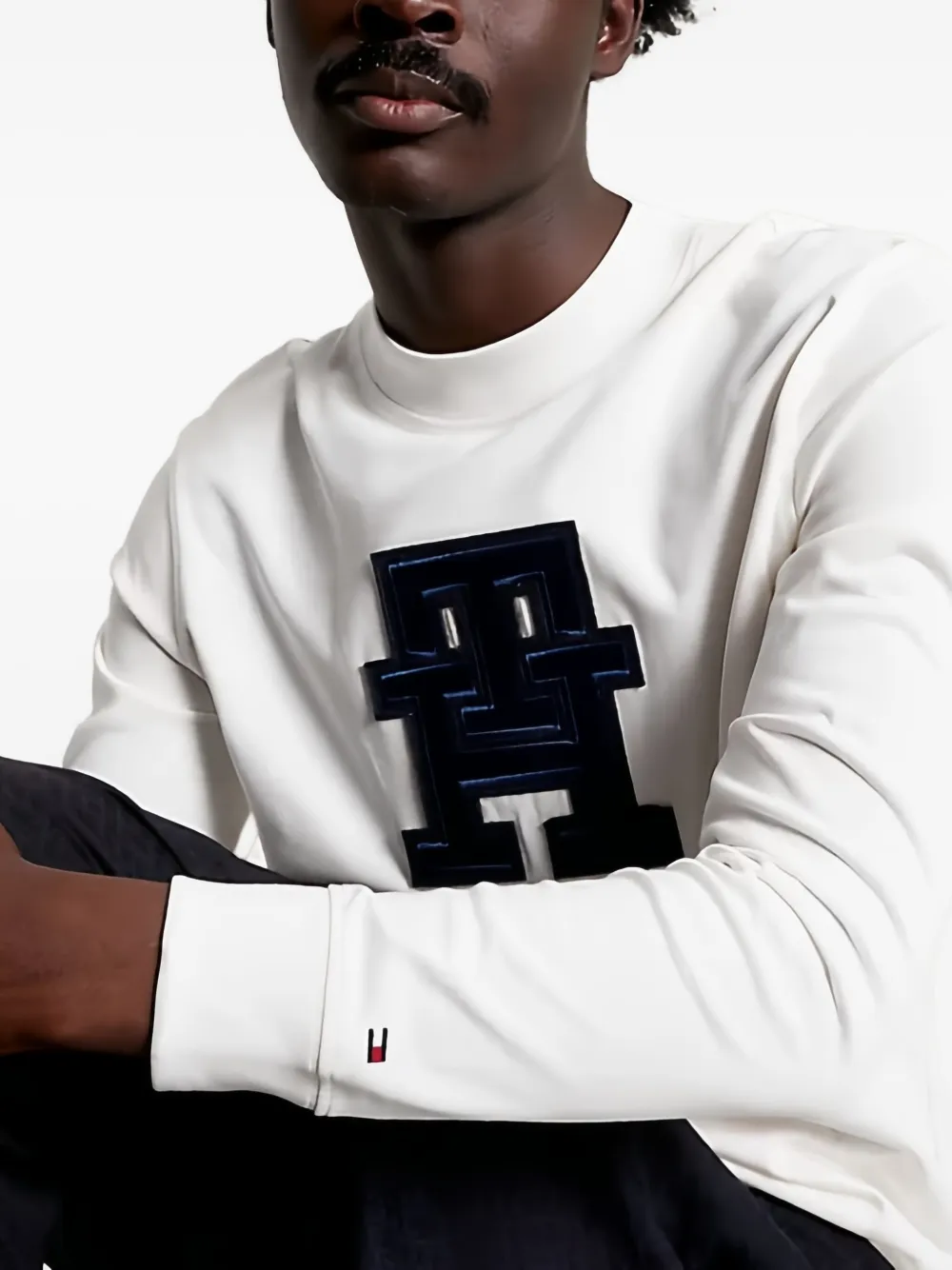 Tommy Hilfiger Graphic-patch Long-sleeve T-shirt In White