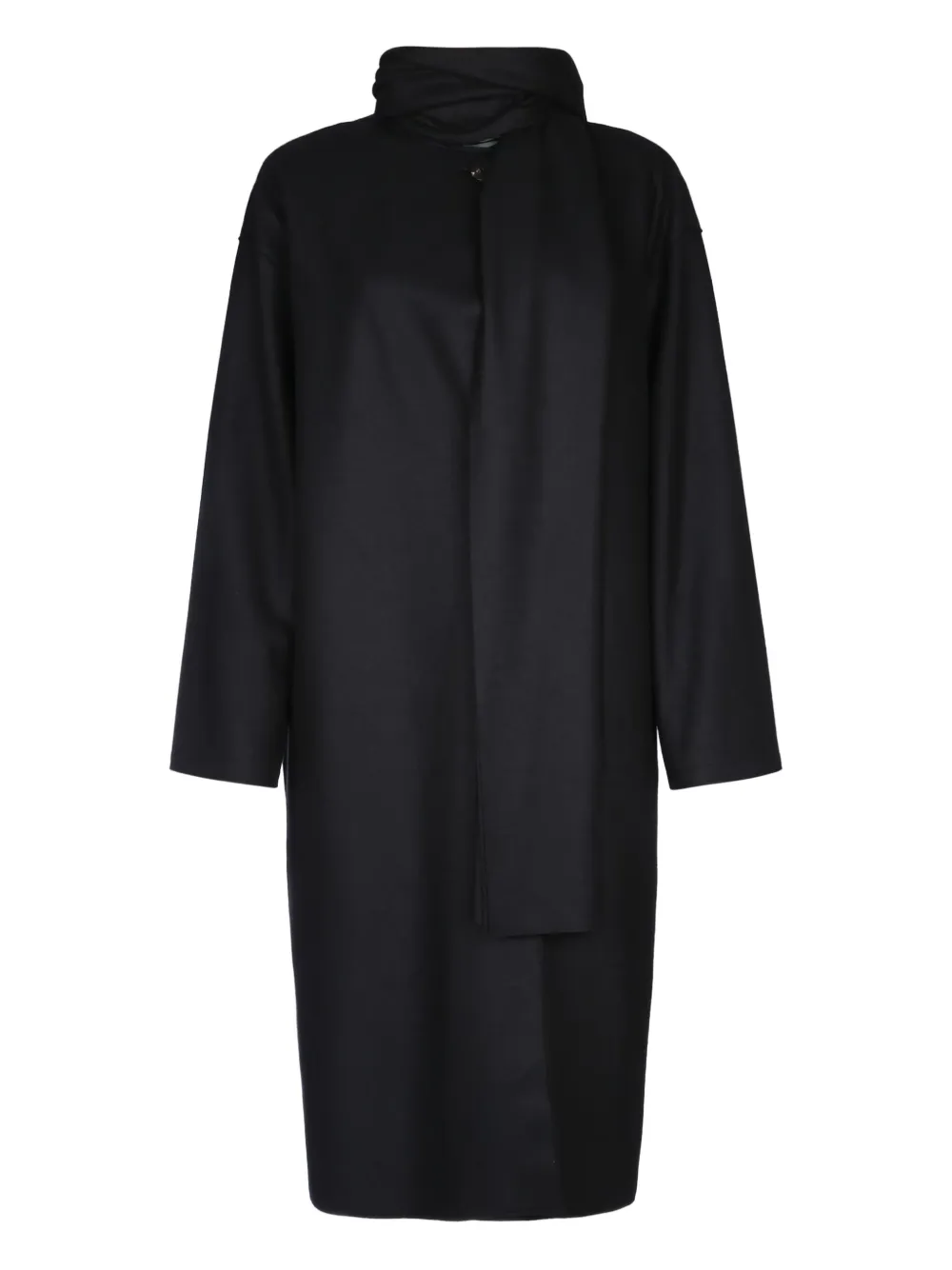 Attached-Scarf Coat