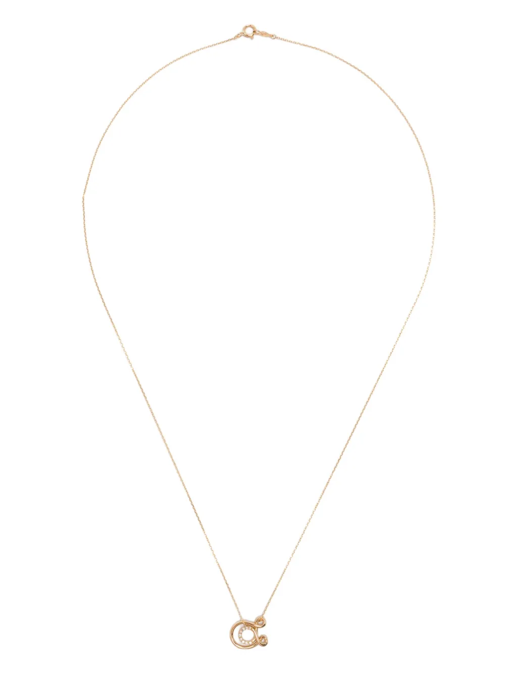 18K yellow gold Letter A diamond necklace