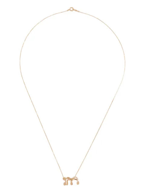 Charlotte Chesnais 18K yellow gold Letter M diamond necklace