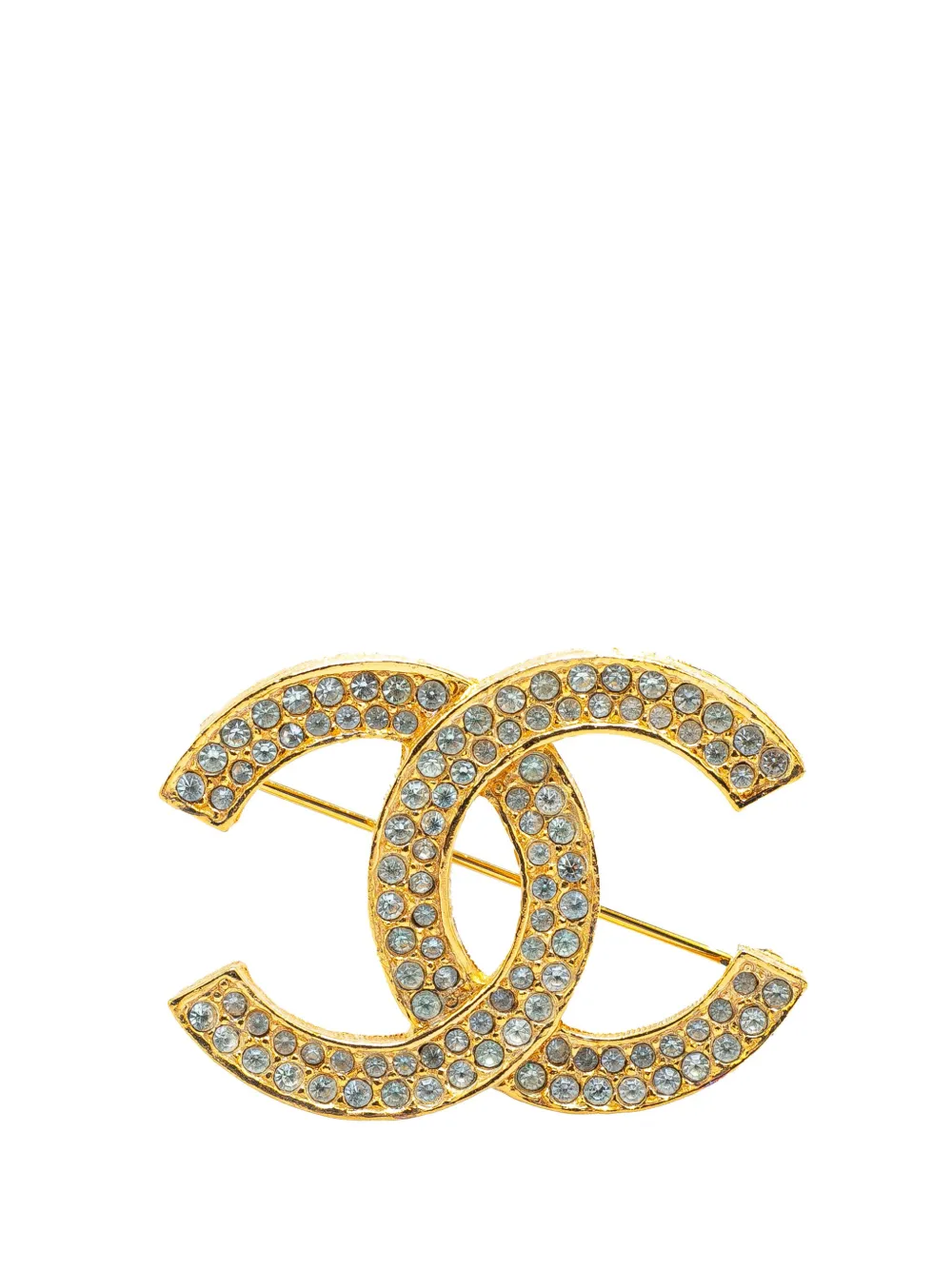 CHANEL Pre-Owned 1950-1970 ゴールドプレーテッド ラインストーン ココマーク コスチューム ブローチ - CHANEL Pre-Owned 1950-1970 ゴールドプレーテッド ラインストーン ココマーク コスチューム ブローチ -