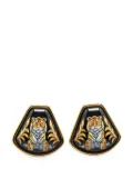 Hermès Pre-Owned 20th Century Royal Tiger Cloisonne Enamel Clip On Earrings costume earrings - Black
