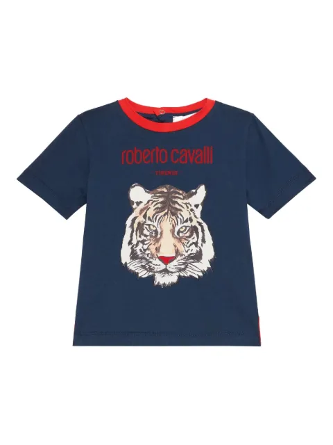 Roberto Cavalli Junior T-Shirt mit Tiger-Print