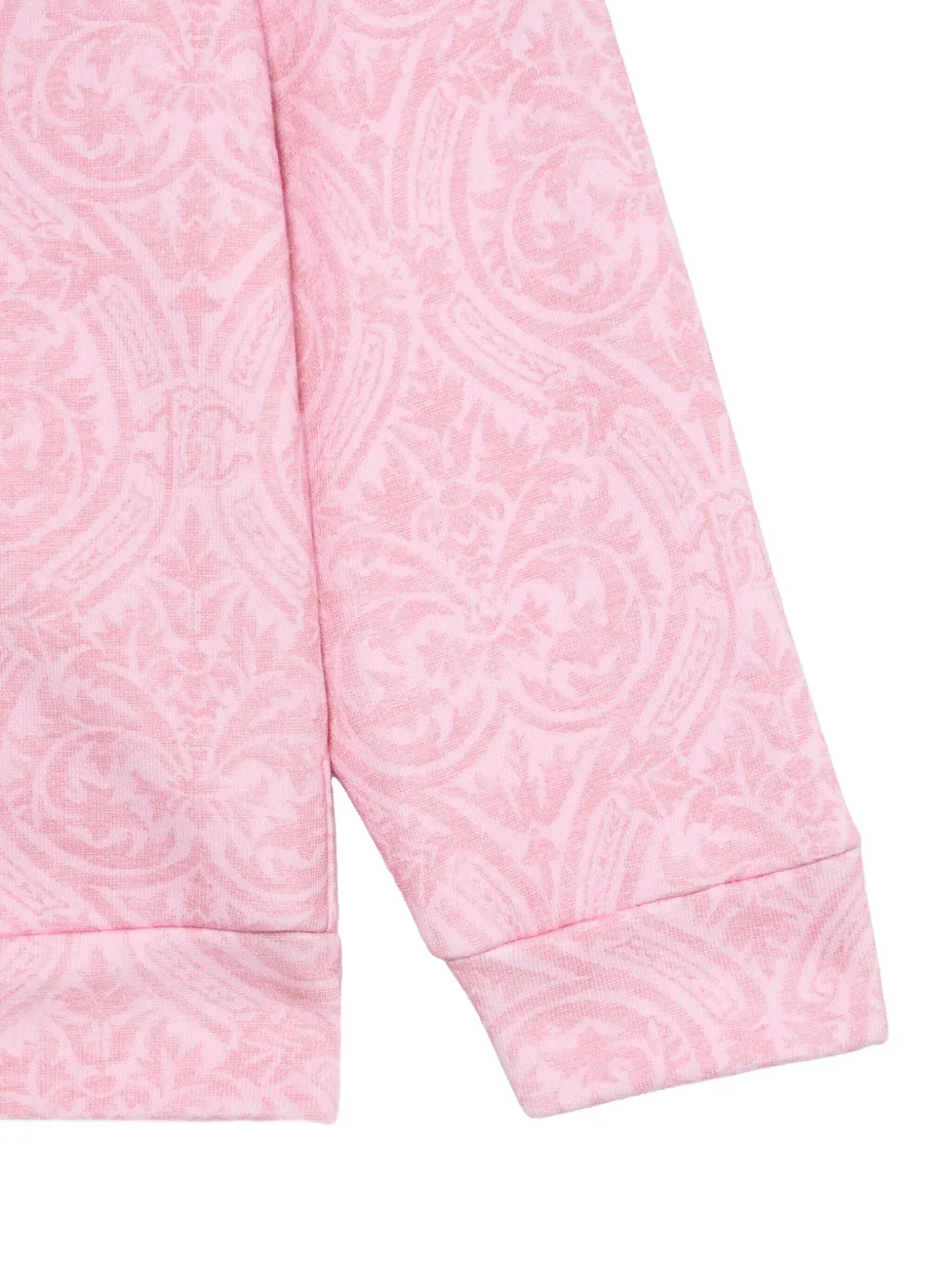 Roberto Cavalli Sweater met damask-print en capuchon Roze
