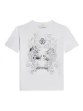 Roberto Cavalli feline-print crest T-shirt - White