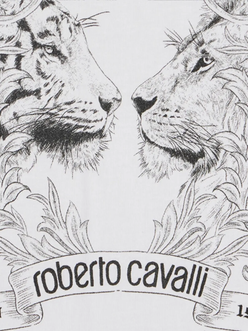 Roberto Cavalli T-shirt met kattenprint Wit