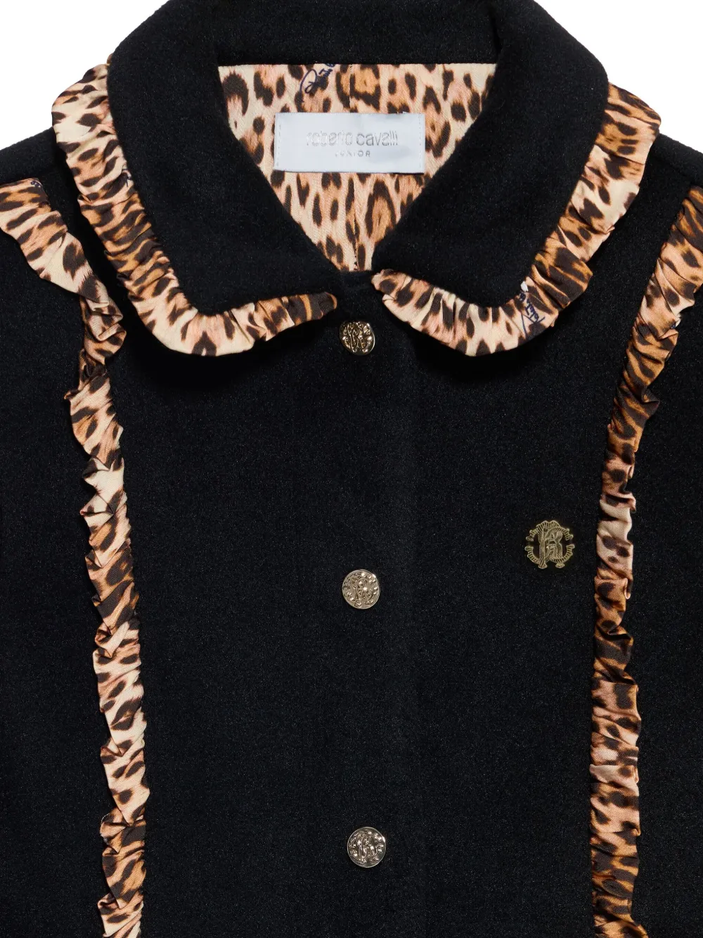 Roberto Cavalli Junior Jas met ruches Zwart