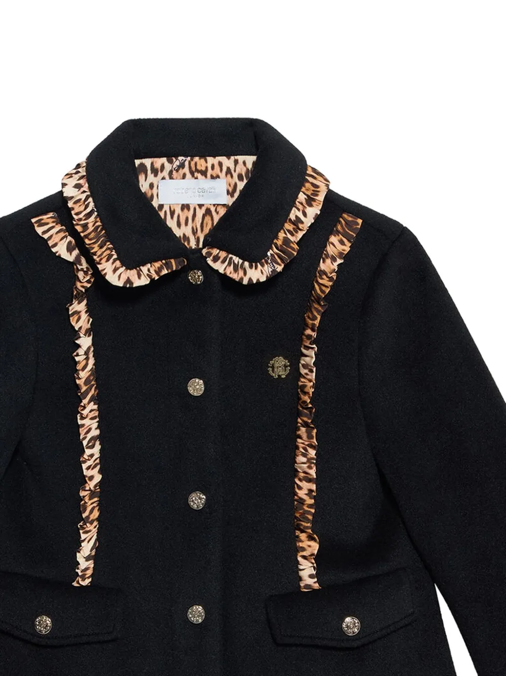 Roberto Cavalli Junior Jas met ruches Zwart