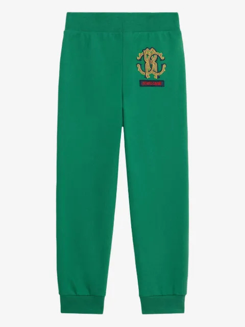 Roberto Cavalli Junior monogram-embroidery track-pants