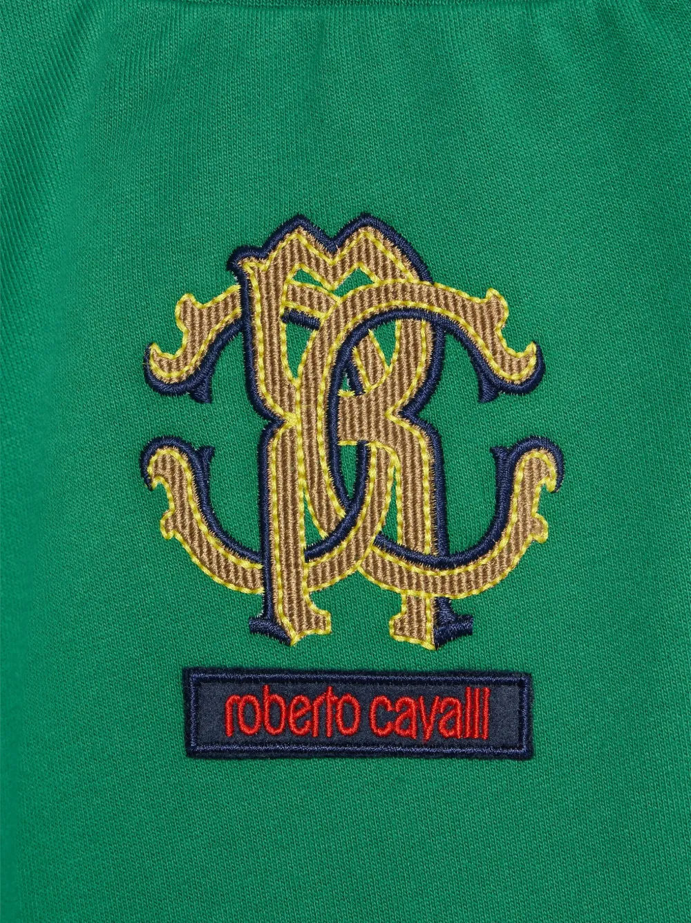 Roberto Cavalli Trainingsbroek met geborduurd monogram Groen