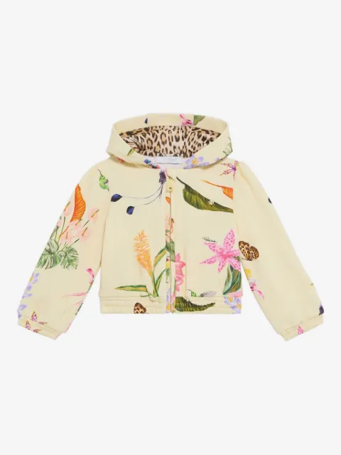 Roberto Cavalli Junior tropical-print hooded top