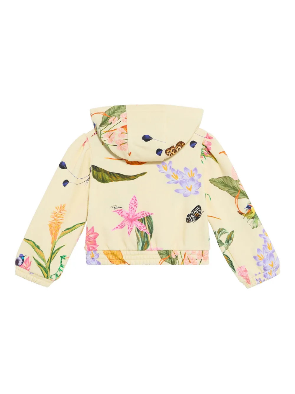 Roberto Cavalli Junior Top met tropische print en capuchon Geel