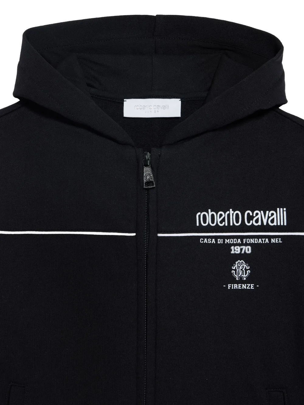 Roberto Cavalli Hoodie met logo Zwart