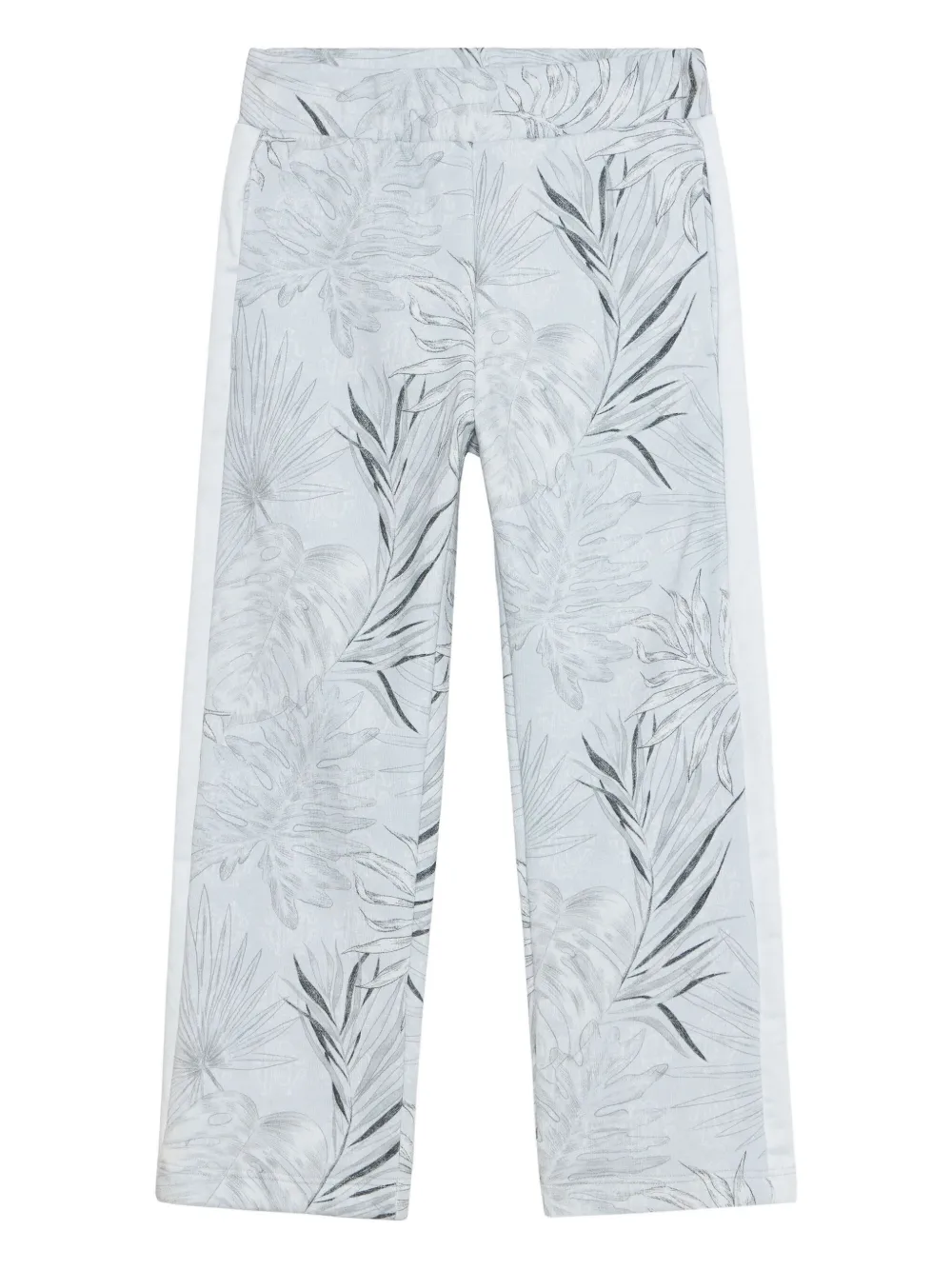 Roberto Cavalli Junior foliage-print side-stripe trousers | Blue | Image 1