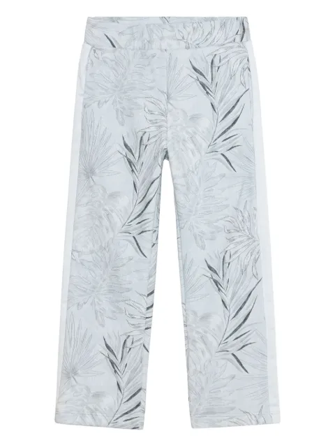 Roberto Cavalli Junior foliage-print side-stripe trousers