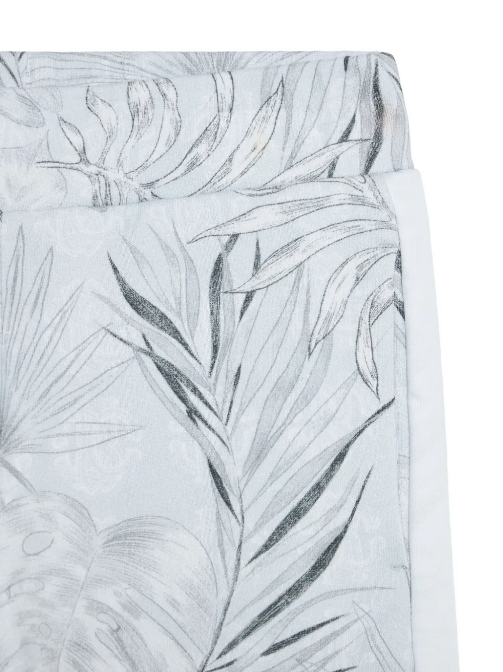 Roberto Cavalli Junior Broek met zijstreep en bladerprint Blauw