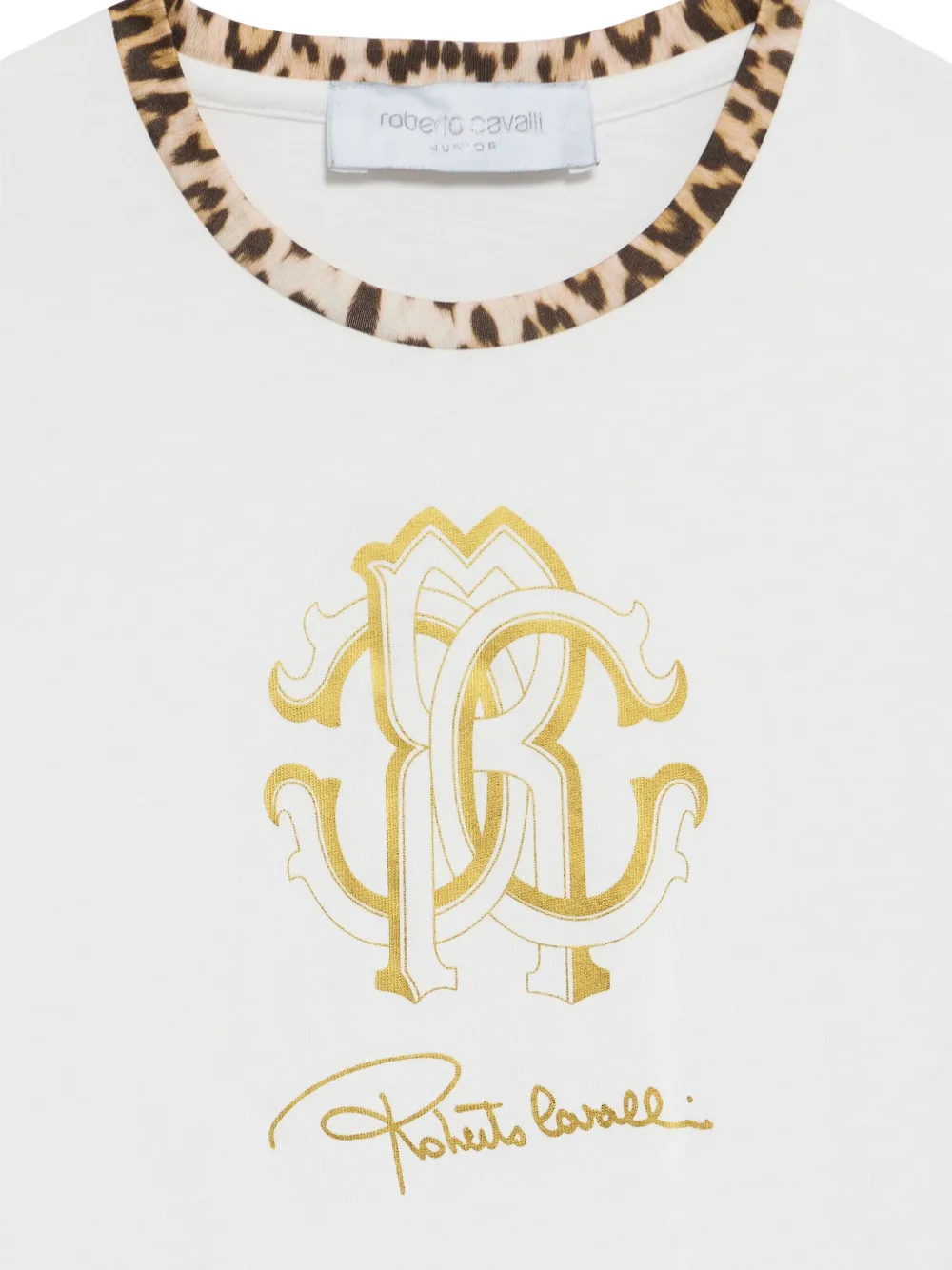 Roberto Cavalli T-shirt met luipaardprint Wit