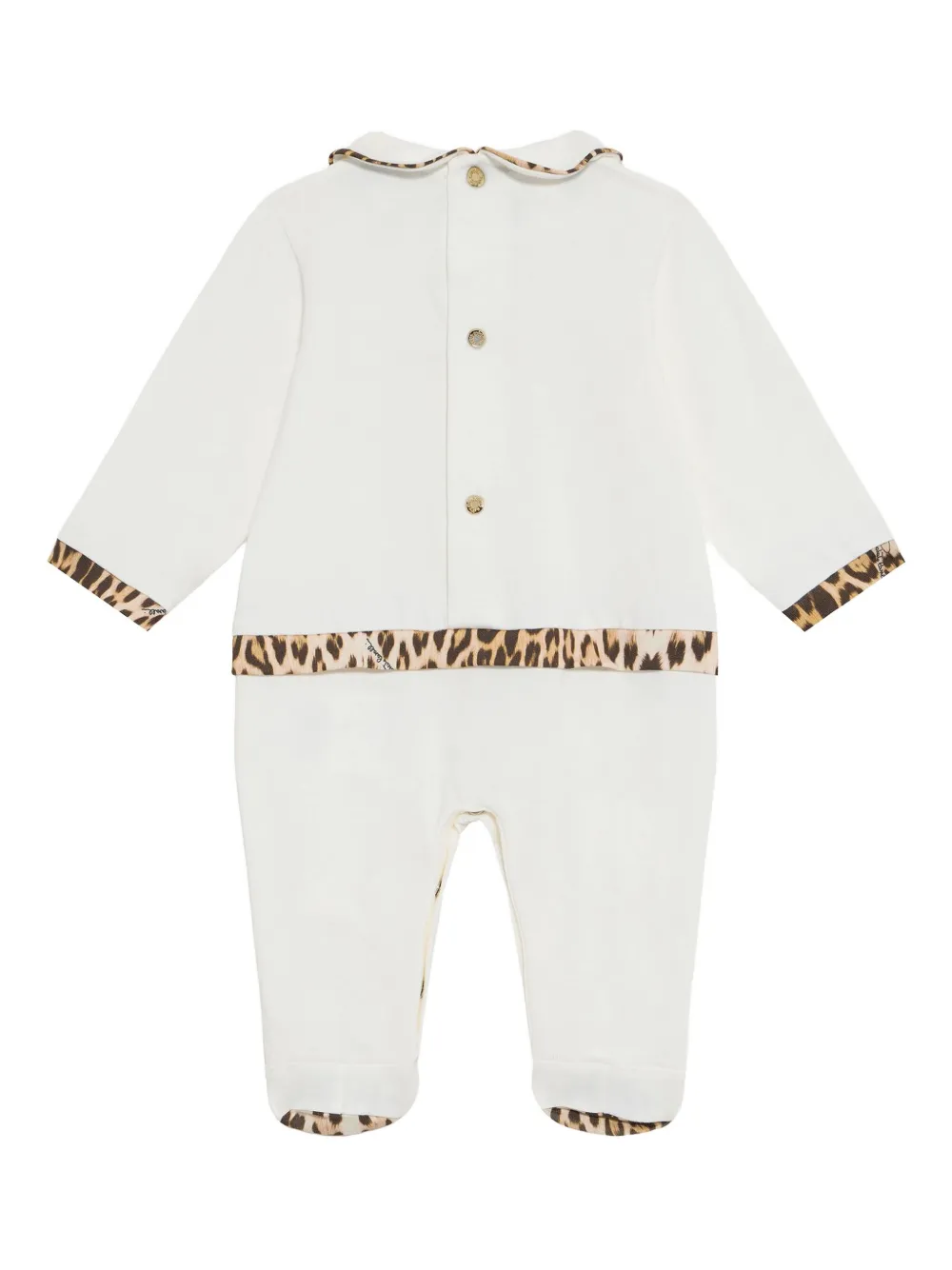 Leopard-Print Peter Pan Collar Babygrow Set