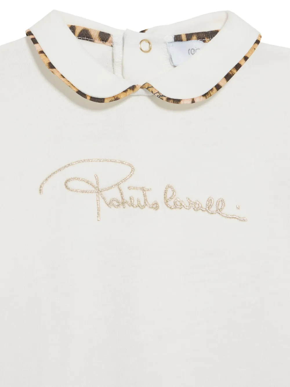 Leopard-Print Peter Pan Collar Babygrow Set
